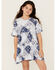 Image #2 - Wrangler Girls' Bandana Print Short Sleeve Mini Dress, Light Blue, hi-res