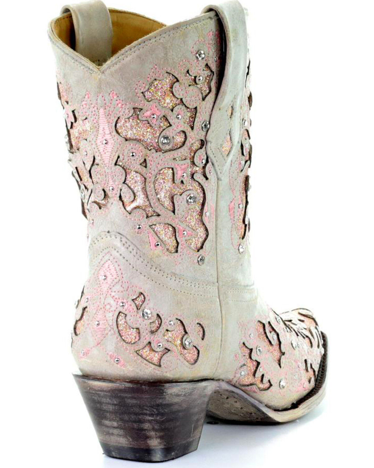 pink and white cowboy boots