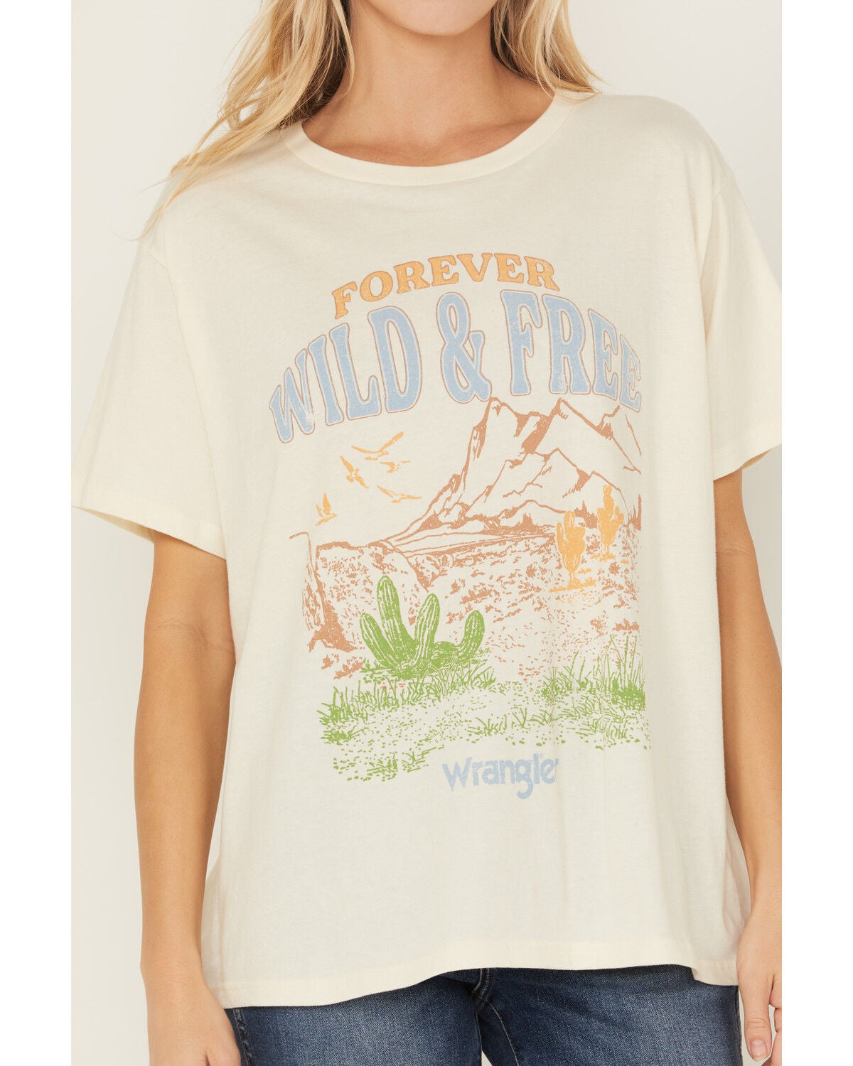 Image #3 - Wrangler Women's Forever Wild & Free Short Sleeve Graphic Tee, White, hi-res