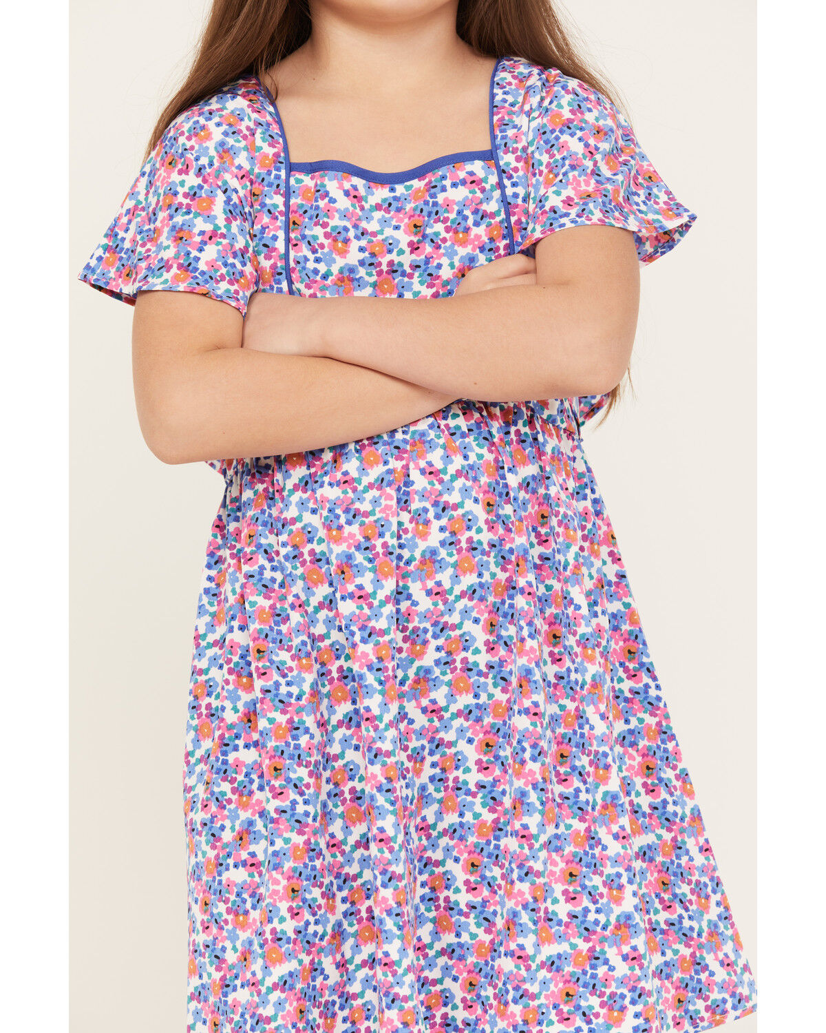 Image #3 - Molly Bracken Girls' Bow Back Dress, Blue, hi-res