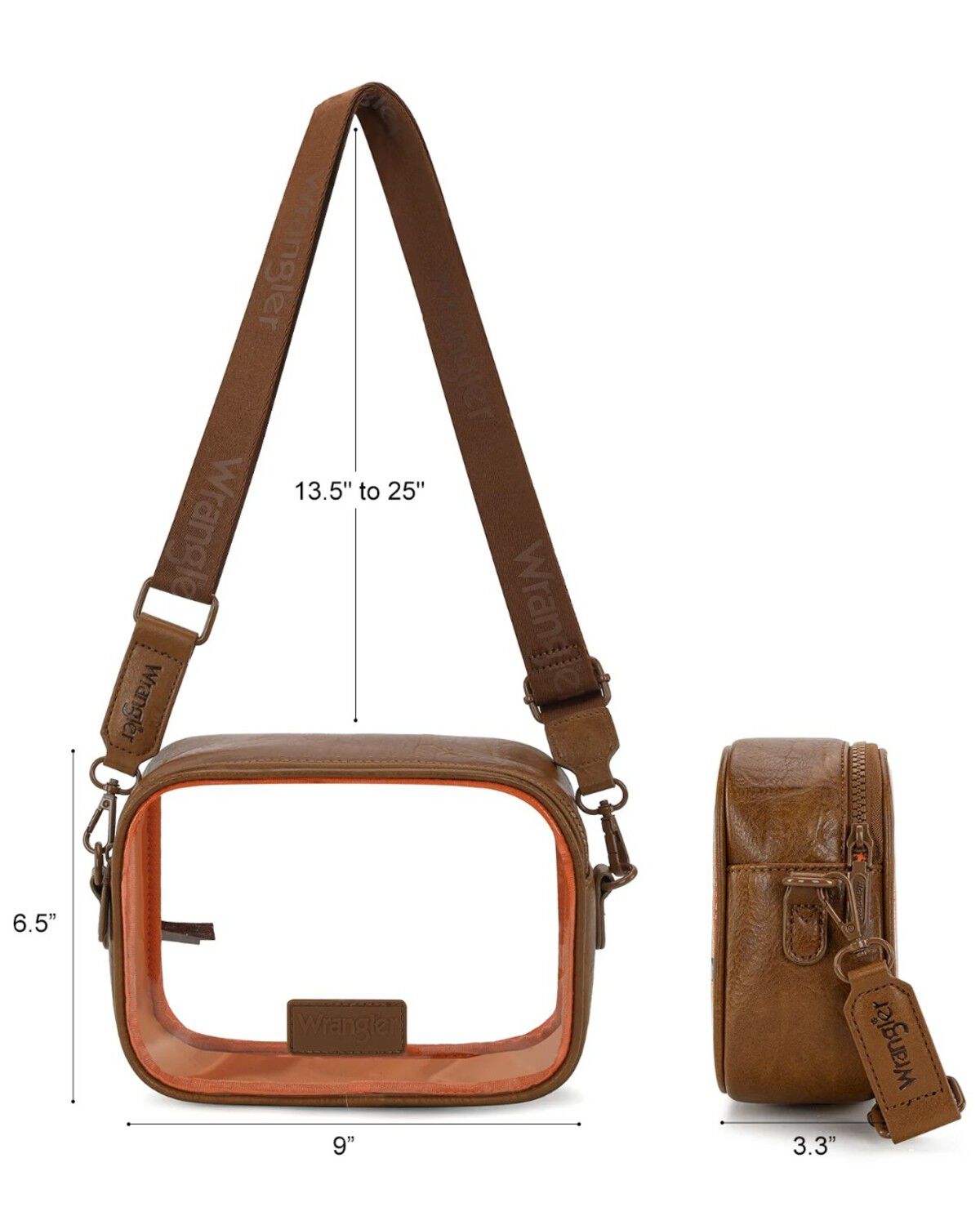 Image #6 - Wrangler Women's Clear Stadium Crossbody Bag, Brown, hi-res