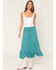 Image #1 - Wild Moss Women's Embroidered Panel Midi Skirt, Teal, hi-res