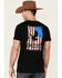 Cody James Men's US Eagle Flag Graphic Short Sleeve T-Shirt - Black, Black, hi-res