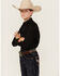 Image #2 - Gibson Trading Co Boys' Solid Long Sleeve Pearl Snap Western Shirt, Black, hi-res