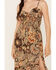 Image #3 - Angie Women's Floral Print Sleeveless Maxi Dress , Olive, hi-res