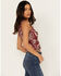 Image #2 - Idyllwind Women's Linmar Printed Button-Down Tank , Dark Red, hi-res