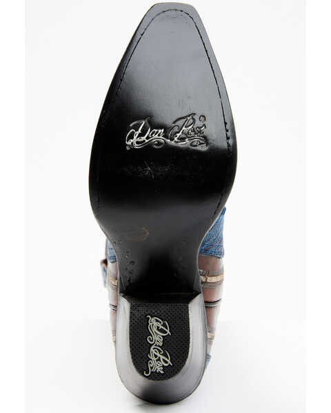 Image #7 - Dan Post Women's Exotic Ostrich Leg Western Boots - Snip Toe, Blue, hi-res