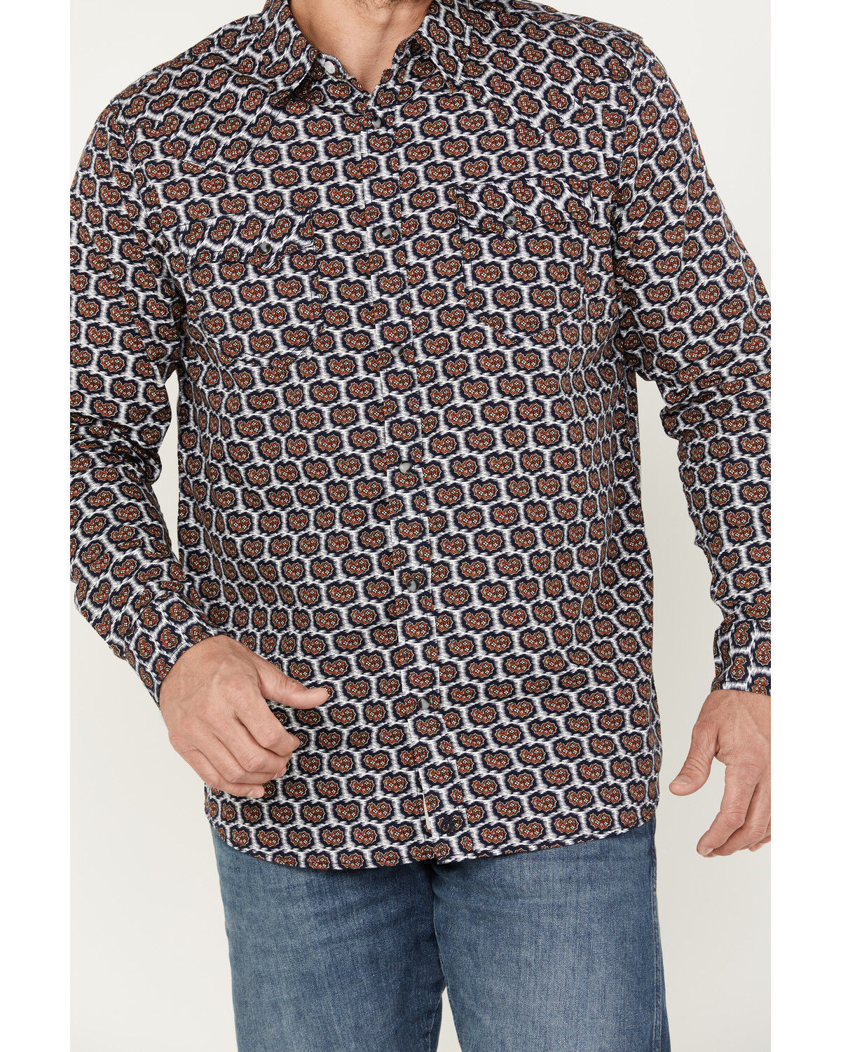 Image #3 - Moonshine Spirit Men's Stepping Stone Long Sleeve Western Snap Shirt, Navy, hi-res