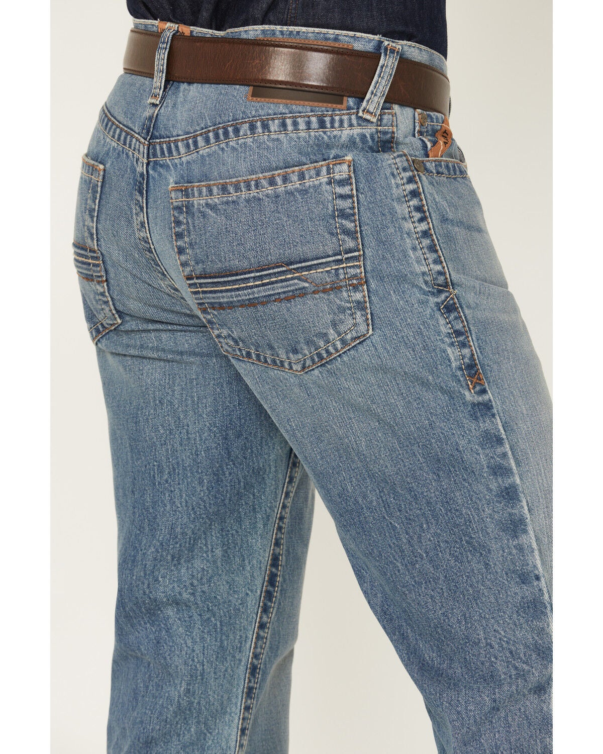Image #4 - Ariat Men's M4 Corralitos Louis Light Wash Relaxed Bootcut Rigid Denim Jeans, Light Wash, hi-res