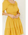 Wrangler Retro Women's Western Long Sleeve Vintage Ruffle Dress, Mustard, hi-res