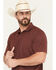 Image #2 - Ariat Men's Solid Tek Short Sleeve Polo Shirt - Big, Maroon, hi-res