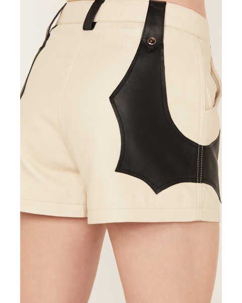 Image #5 - Boot Barn x Understated Leather Women's Sundown Shorts, Cream/black, hi-res