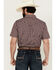 Image #4 - Cody James Men's Sammy Plaid Print Short Sleeve Snap Western Shirt, Red, hi-res