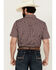 Image #4 - Cody James Men's Sammy Plaid Print Short Sleeve Snap Western Shirt , Red, hi-res