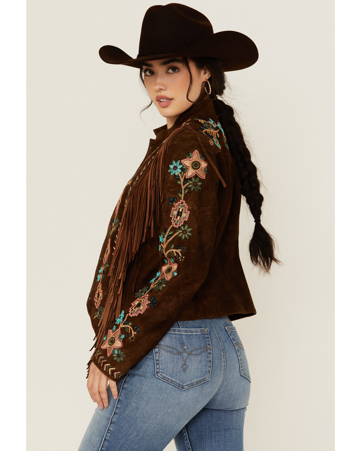 Image #4 - Scully Women's Floral Beaded Leather Jacket, , hi-res