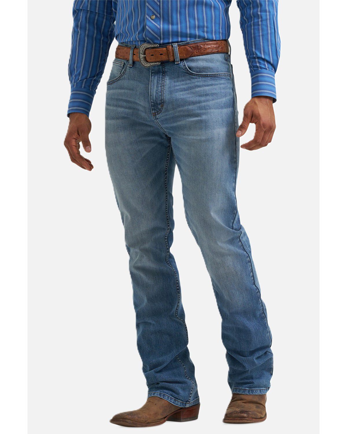 Wrangler 20X Men's Topsail Medium Wash Slim Vintage Bootcut Stretch Denim Jeans, Medium Wash, hi-res