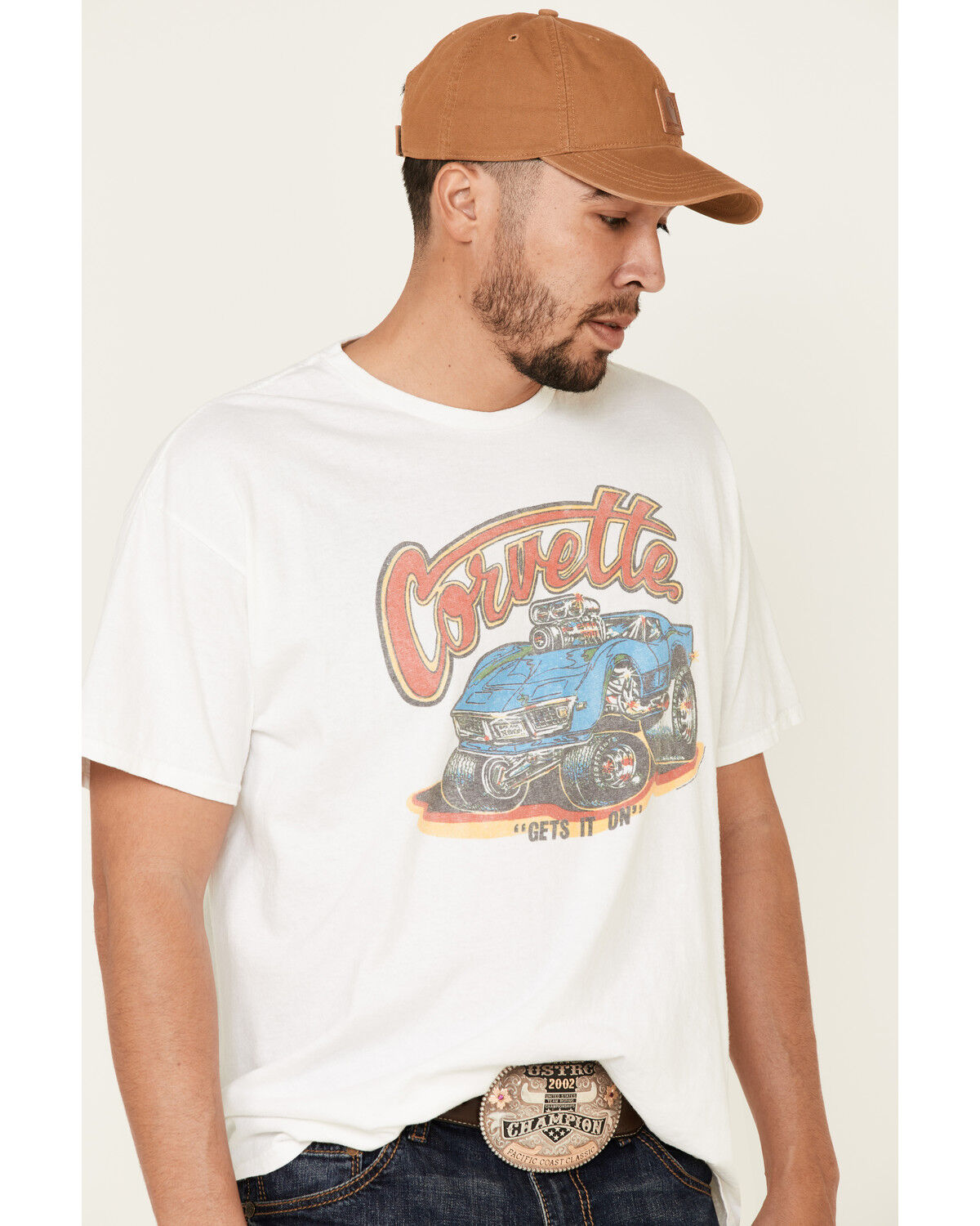 Image #3 - Junk Food Clothing Men's Corvette Get's It On Graphic T-Shirt, White, hi-res