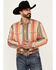 Image #1 - Scully Men's Southwestern Serape Striped Long Sleeve Pearl Snap Western Shirt, Multi, hi-res