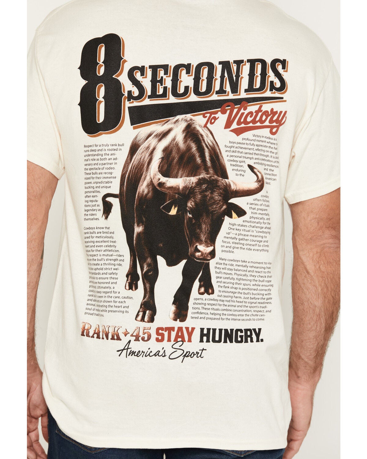 Image #4 - RANK 45&reg; Men's 8 Seconds Short Sleeve Graphic T-Shirt, Natural, hi-res