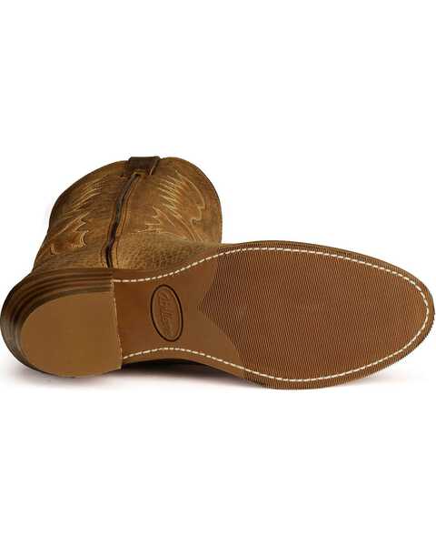 Image #5 - Abilene Men's Bison Leather Western Boots - Medium Toe, Tan, hi-res