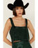 Image #3 - Show Me Your Mumu Women's Tara Sequins Crop Top , Dark Green, hi-res