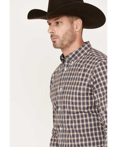 Image #2 - Cody James Men's Wes Plaid Print Long Sleeve Button Down Stretch Western Shirt - Big & Tall, Cream, hi-res