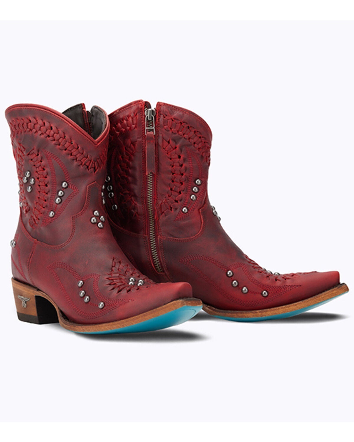 Lane Women's Cossette Western Booties - Snip Toe, Red, hi-res
