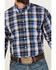 Image #2 - Cinch Men's Plaid Print Long Sleeve Button-Down Western Shirt, Blue, hi-res