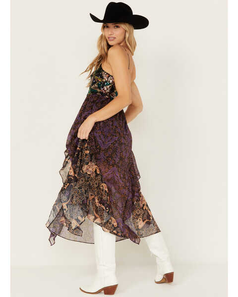 Image #4 - Miss Me Women's Sequins Mixed Pattern Midi Dress, Multi, hi-res