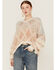 Image #1 - Sadie & Sage Women's Southwestern Ivory & Pink Chenille Pullover Sweater, , hi-res