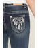 Image #2 - Shyanne Girls' Shayla Dreamcatcher Embroidered Bootcut Stretch Denim Jeans, Dark Wash, hi-res