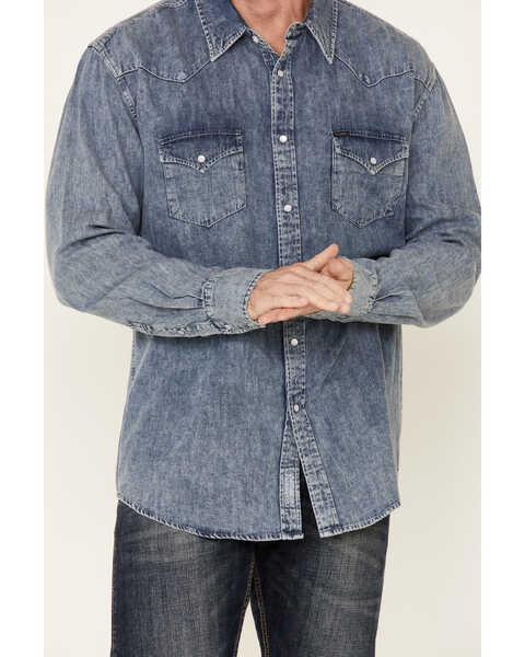 Image #3 - Rock & Roll Denim Men's Long Sleeve Denim Western Shirt , , hi-res