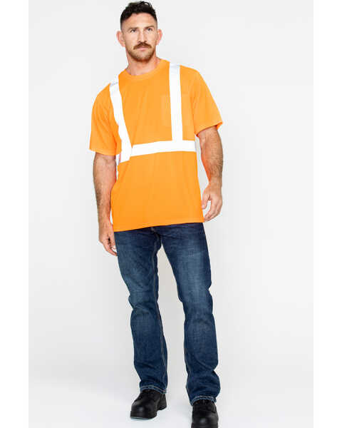 Image #6 - Hawx Men's Reflective Short Sleeve Work T-Shirt , Orange, hi-res