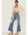Image #1 - Free People Women's Youthquake High Rise Crop Flare Jeans, , hi-res