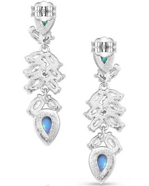 Image #2 - Montana Silversmiths Women's Mystic Falls Opal Crystal Earrings, Silver, hi-res