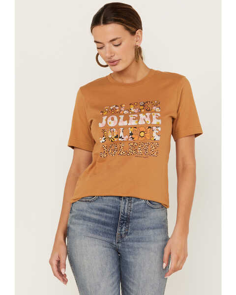 Image #1 - Bohemian Cowgirl Women's Groovy Jolene Short Sleeve Graphic Tee, Brown, hi-res