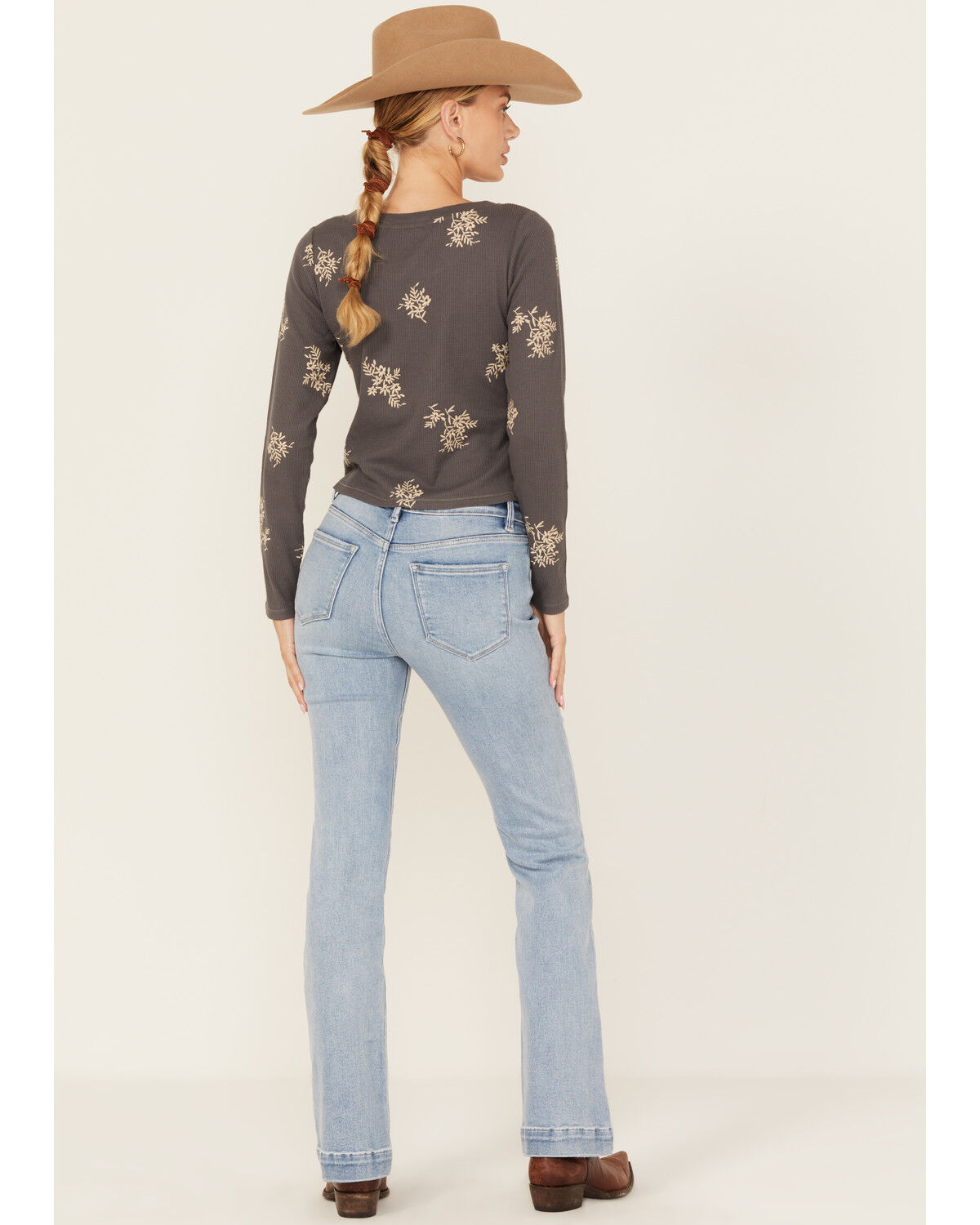 Image #3 - Vervet Women's Light Wash Mid Rise Bootcut Stretch Denim Jeans, Light Wash, hi-res
