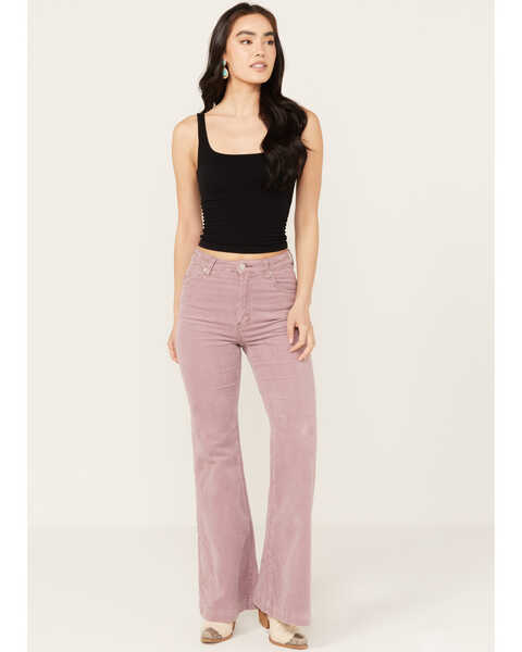 Image #1 - Rolla's Women's East Coast High Rise Corduroy Flare Pants, Light Purple, hi-res