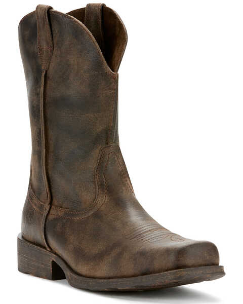 Image #1 - Ariat Men's Rambler Antiqued Western Boots - Square Toe, Brown, hi-res