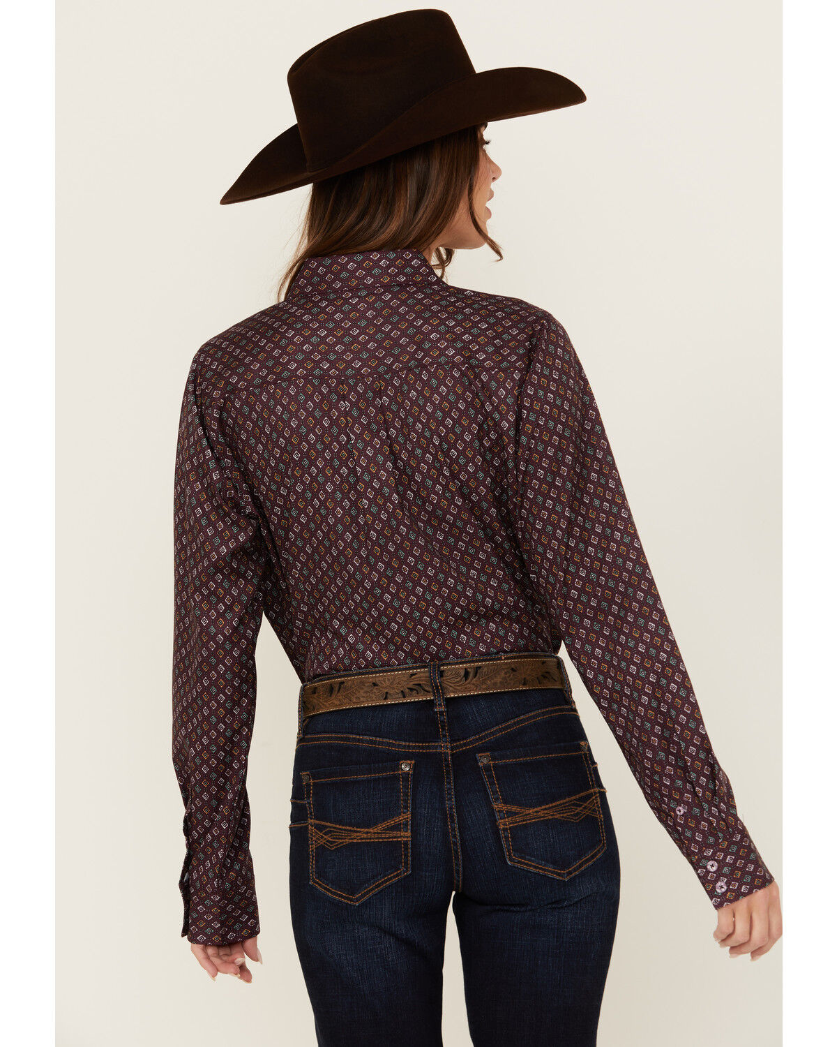 Image #4 - Cinch Women's ARENAFLEX® Printed Long Sleeve Button-Down Western Shirt, Purple, hi-res
