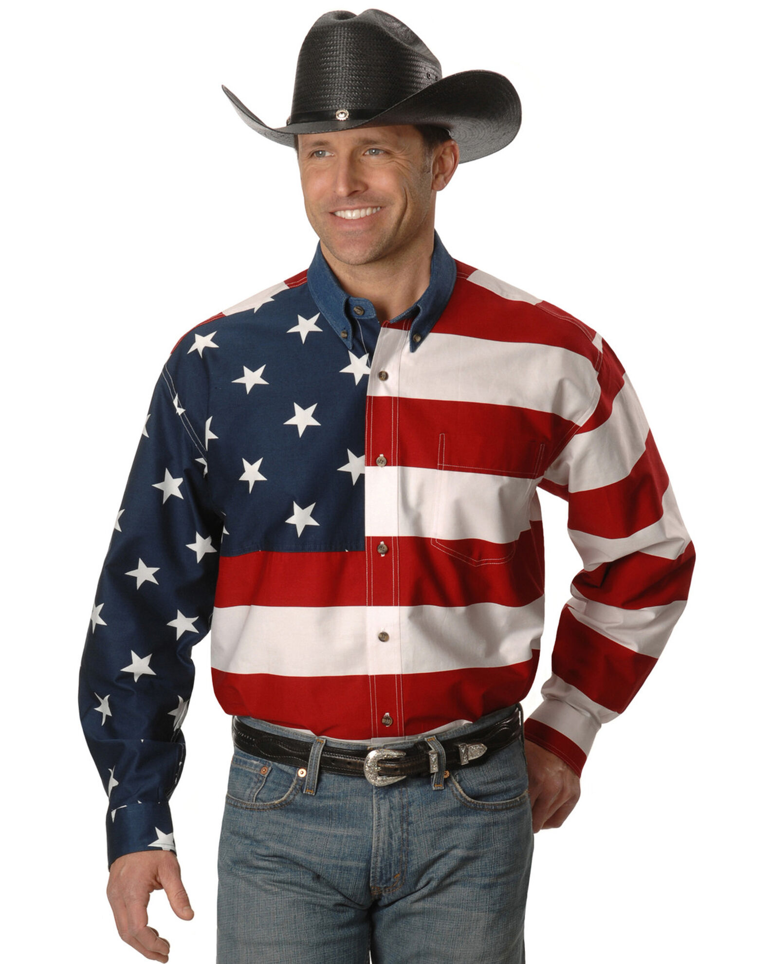 American flag online button down shirt