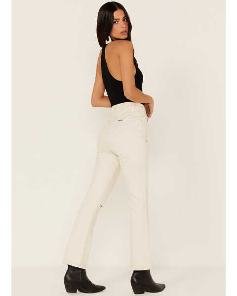 Image #3 - Rolla's Women's High Rise Distressed Cropped Dusters Bootcut Jeans, Off White, hi-res
