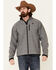 Cinch Men's Grey Logo Textured Zip-Front Bonded Jacket , Grey, hi-res
