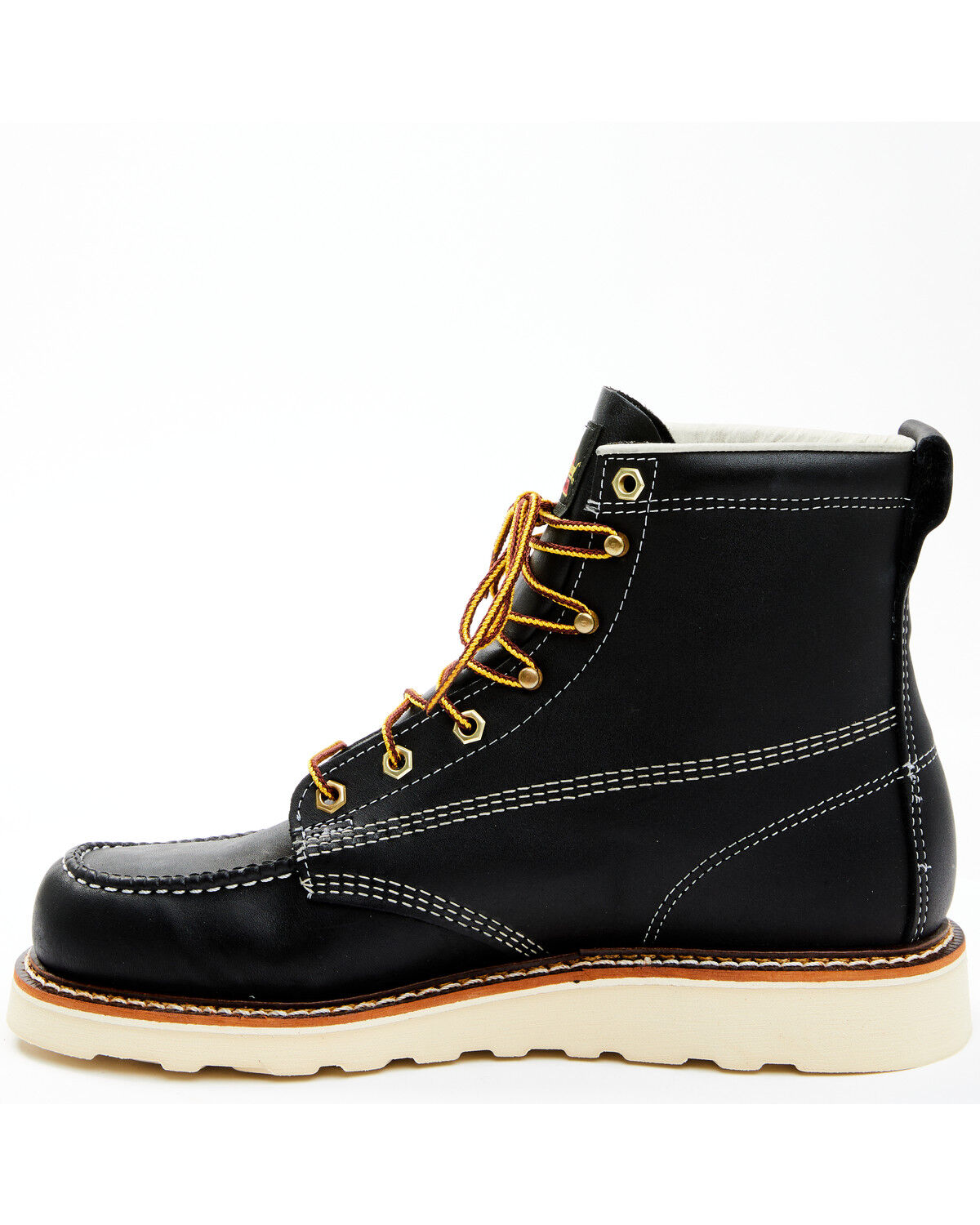 Image #2 - Thorogood Men's American Heritage 6" USA Wedge Work Boots - Steel Toe, Black, hi-res