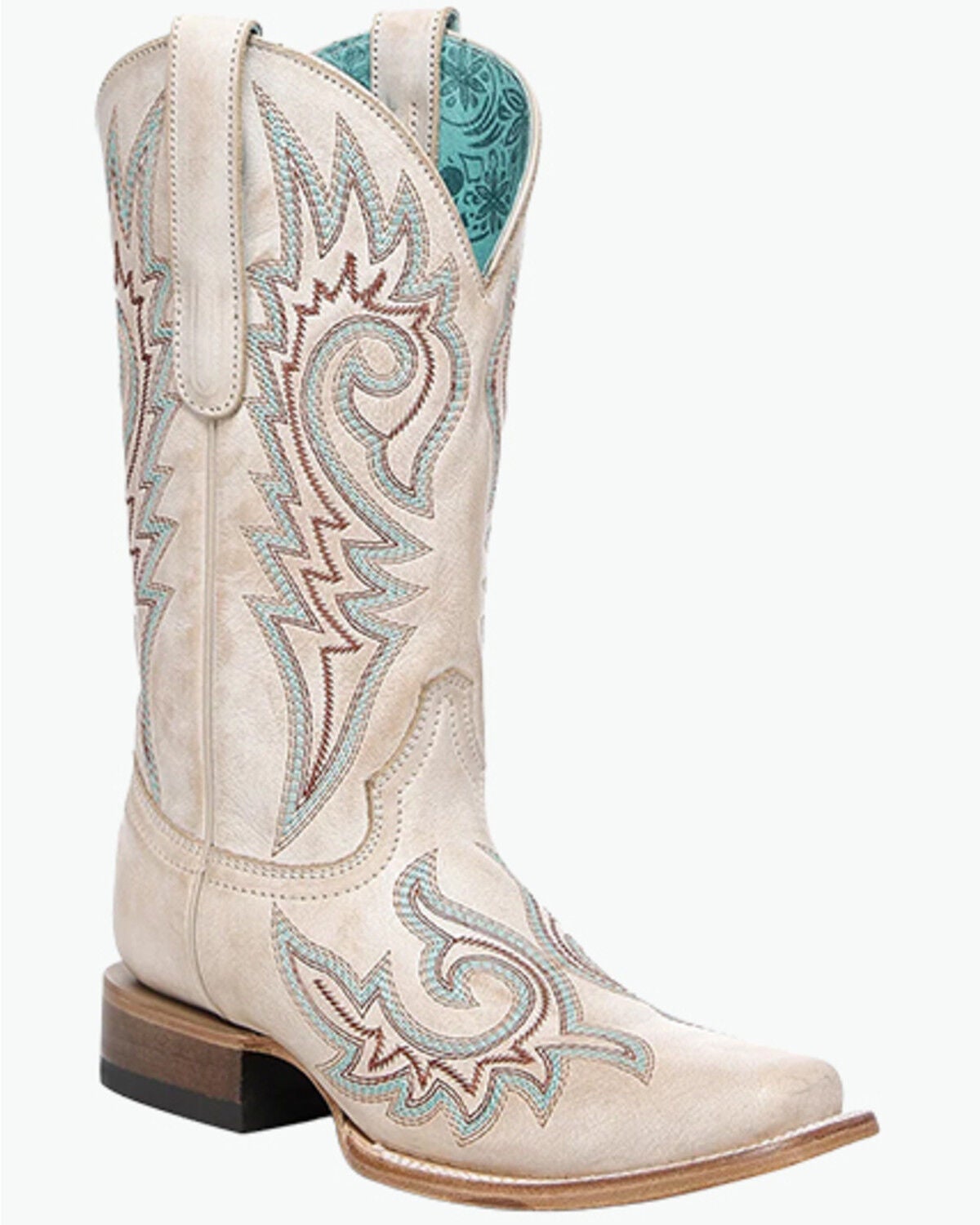 Corral Women's Straw Flames Western Boots - Square Toe, Brown, hi-res