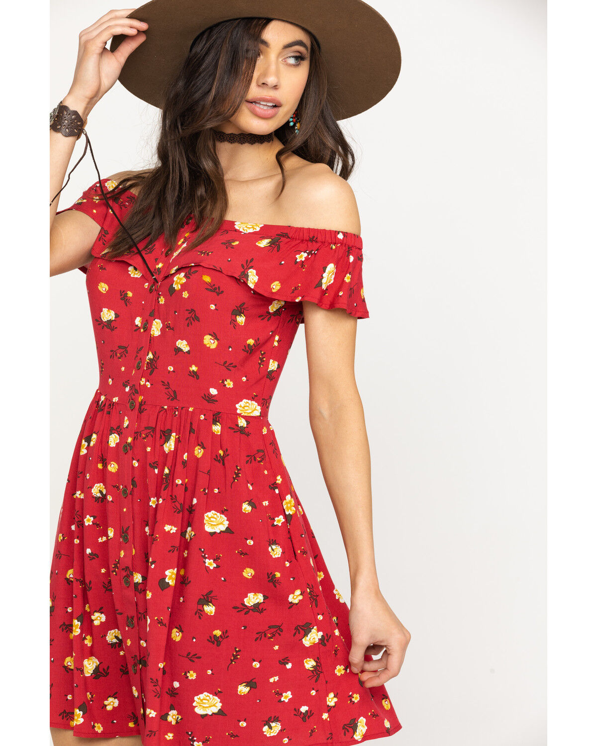 shoulder down dress