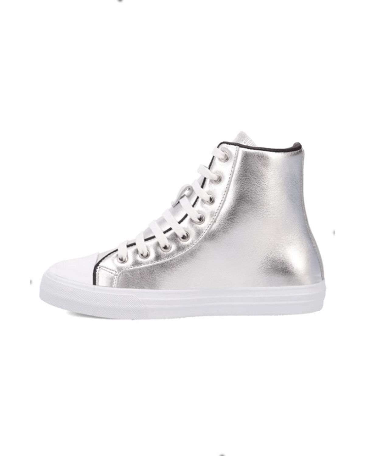 Image #3 - Dingo Women's Knarly Metallic High Top Sneaker, Silver, hi-res