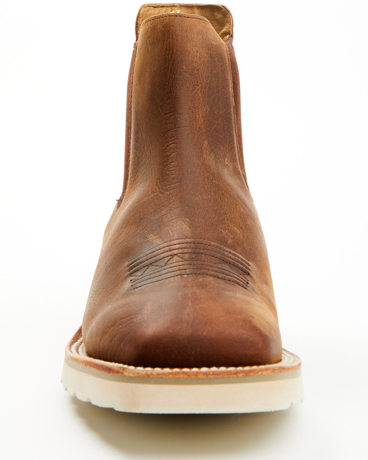 Image #4 - Horse Power Men's Distressed Chelsea Boots - Square Toe, Brown, hi-res
