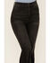 Sneak Peek Women's High Rise Acid Wash Crop Straight Jeans, Black, hi-res