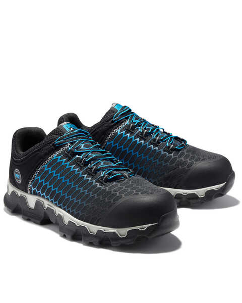 Image #2 - Timberland Men's Powertrain Athletic Work Shoes - Alloy Toe, Black, hi-res